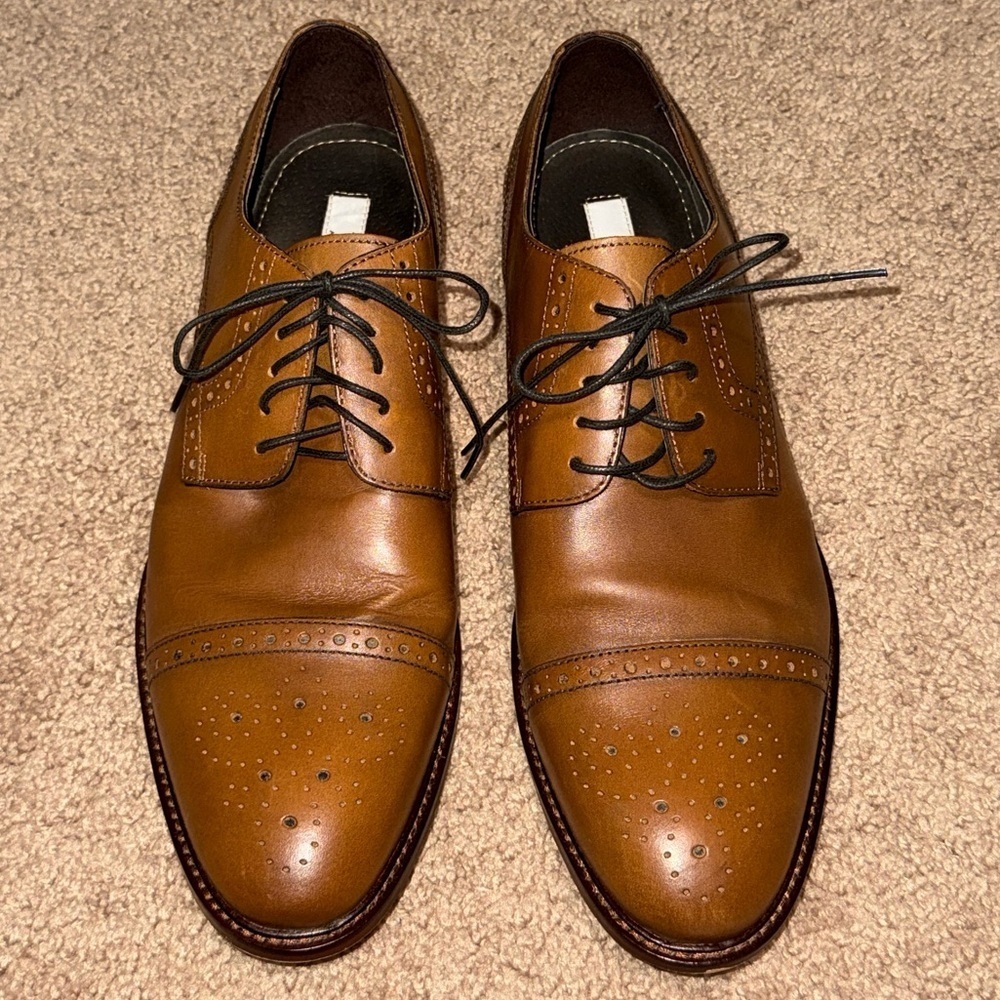 Joseph Abbound Leather Wingtip Oxford Dress Shoes